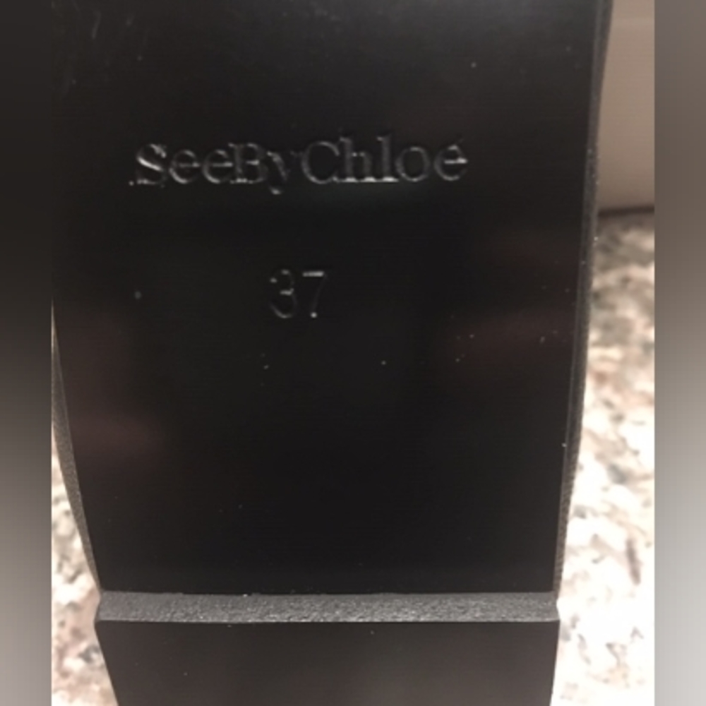 See by Chloé Women's Black Leather Ruched Ballet Flat - Picture 7 of 7